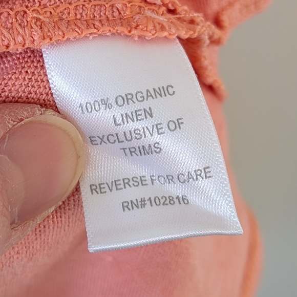 Garnet Hill Women's Organic Linen Colorblock T Shirt Size Large - Picture 6 of 7